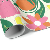 Blume Katzen Hinzufügen von Empfängern Name Niedli Geschenkpapier (Rolleneckpunkt)