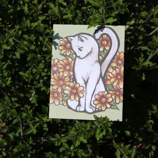 Blume Katzen Postkarte