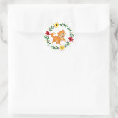 Blume Katzenaufkleber Runder Aufkleber (Tasche)