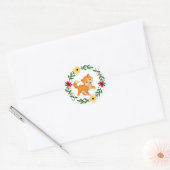 Blume Katzenaufkleber Runder Aufkleber (Umschlag)