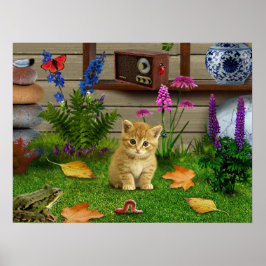 Blume Katzenwelse Blume Frosch Poster natur