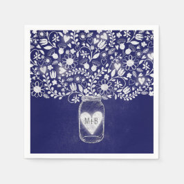 Blume Kaumarmelade Royalblau Hochzeitspapiere Serv Serviette