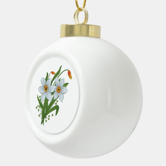 Blume Keramik Kugel-Ornament (Rechts)