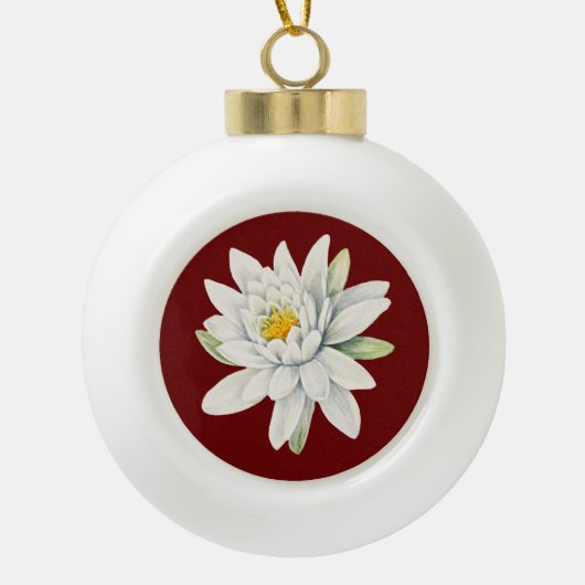 Blume Keramik Kugel-Ornament (Vorderseite)