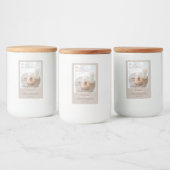 Blume, Kerze, Brush-Wellness-Center und Wellnesspr Lebensmitteletikett (Flaschen)