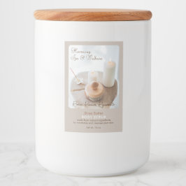 Blume, Kerze, Brush-Wellness-Center und Wellnesspr Lebensmitteletikett