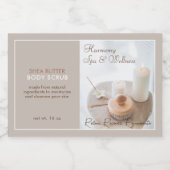 Blume, Kerze, Brush-Wellness-Center und Wellnesspr Lebensmitteletikett (Einzelnes Label)