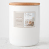 Blume, Kerze, Brush-Wellness-Center und Wellnesspr Lebensmitteletikett (Vorderseite)