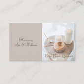 Blume, Kerze, Brush Wellness-Center & Wellness Bus Visitenkarte (Vorderseite)