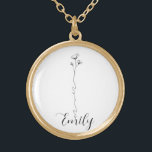 Blume-Kette für die individuelle Geburt Vergoldete Kette<br><div class="desc">Blume Necklace - Personalisierte Birth Blume Juwelen - Geschenke für sie - Geburtstagsgeschenk - Weihnachtsgeschenk Geburtstagsgeschenk Blume Necklace - Personalisierte Geburtstagsgeschenk Blume</div>