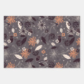 Blume, Kiefernzapfen, Eichhörnchen, Sterne, Beeren Geschenkpapier Set (Vorderseite)