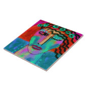 Blume Kind Abstraktes Portrait einer Frau Fliese (Seite)