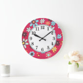 Blume Kind Große Wanduhr (Zuhause)