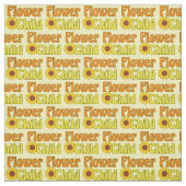 Blume Kind Niedlich Hippie Gelbe Sonnenblume 70er Stoff (Muster)