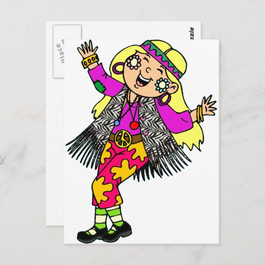 Blume Kind Postkarte (Vorne/Hinten)