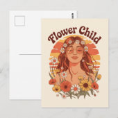 Blume Kind Postkarte (Vorne/Hinten)