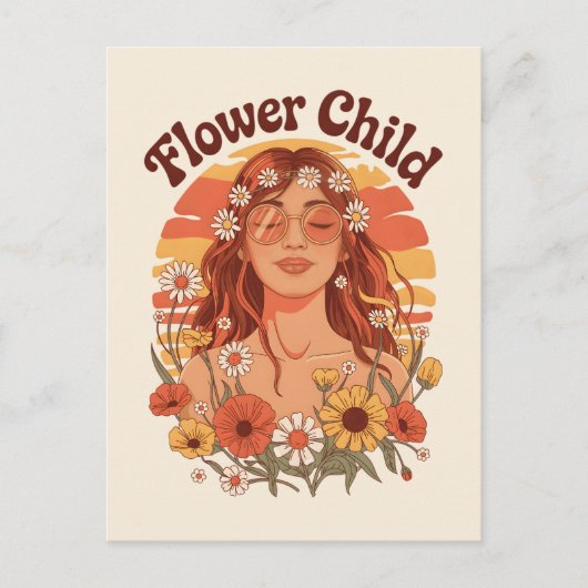 Blume Kind Postkarte (Vorderseite)