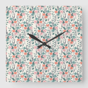 Blume Kind Quadratische Wanduhr