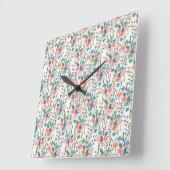Blume Kind Quadratische Wanduhr (Winkel)