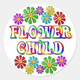 Blume Kind Runder Aufkleber