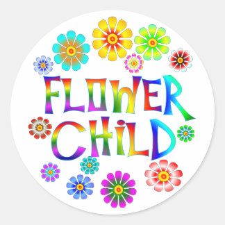 BLUME KIND RUNDER AUFKLEBER