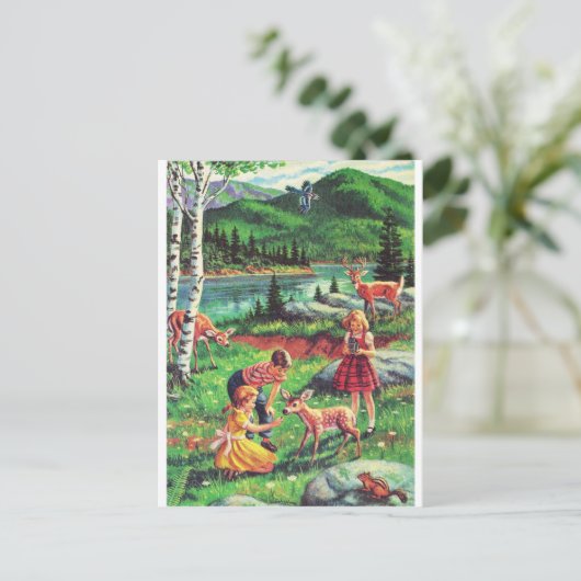 Blume Kinder Postkarte (Stehend Vorderseite)