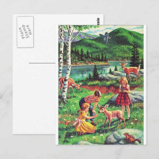 Blume Kinder Postkarte (Vorne/Hinten)