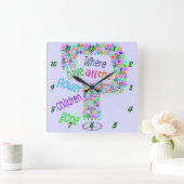 Blume Kinder Quadratische Wanduhr (Zuhause)