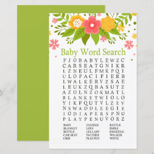 Blume Kinderdusche Word Search Game