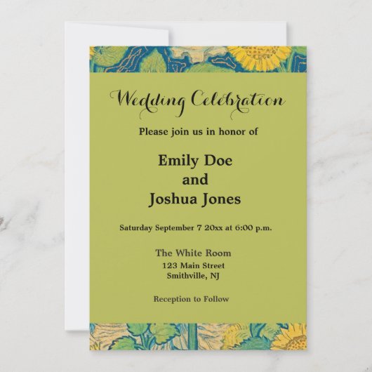 Blume Kinderfrau im Sonnenblumengarten Einladung (Vorderseite)