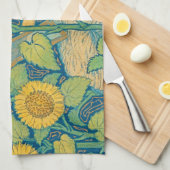 Blume Kinderfrau im Sonnenblumengarten Geschirrtuch (Viertel Falte)