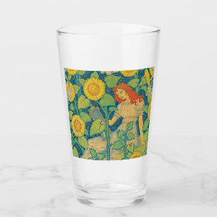 Blume Kinderfrau im Sonnenblumengarten Glas