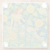 Blume Kinderfrau im Sonnenblumengarten Glasuntersetzer (Rückseite)