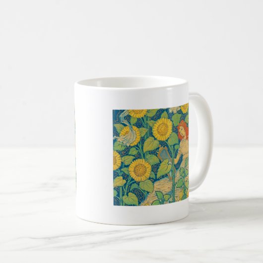 Blume Kinderfrau im Sonnenblumengarten Kaffeetasse (VorderseiteRechts)