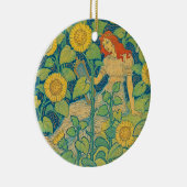 Blume Kinderfrau im Sonnenblumengarten Keramik Ornament (Rechts)