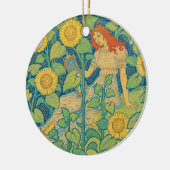 Blume Kinderfrau im Sonnenblumengarten Keramik Ornament (Links)