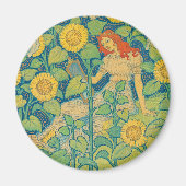 Blume Kinderfrau im Sonnenblumengarten Magnet (Vorne)