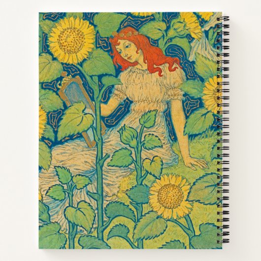 Blume Kinderfrau im Sonnenblumengarten Notizblock (Rückseite)