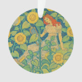 Blume Kinderfrau im Sonnenblumengarten Ornament (Vorderseite)