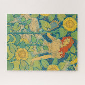 Blume Kinderfrau im Sonnenblumengarten Puzzle (Horizontal)