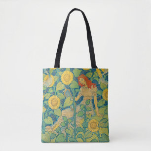 Blume Kinderfrau im Sonnenblumengarten Tasche