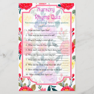 Blume Kinderzimmer Rhyme Quiz Kinderduschenspiel