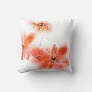 Blume Kissen Aquarell abstrakte Blumenkunst