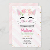 Blume Kitty Einladung (Vorne/Hinten)