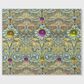 BLUME, KLEIDUNGEN, DRACHEN, LILA GELBSTONEN GESCHENKPAPIER (Flach)