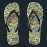 BLUME, KLEIDUNGEN UND DRACHEN, gelb Schwarz-weiß Badesandalen<br><div class="desc">Buntes,  elegantes und klassisches Blumendesign mit Wirbel,  Pfau-,  Vogel- und Drachenfiguren in gelben,  Schwarz-weißen Grautönen aus Vintagem Textil.</div>