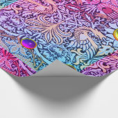 BLUME, KLEINEN, ZEICHEN, LILA GELBE GEMS. GESCHENKPAPIER (Ecke)