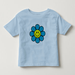 Blume Kleinkind Ringer T - Shirt (blau)
