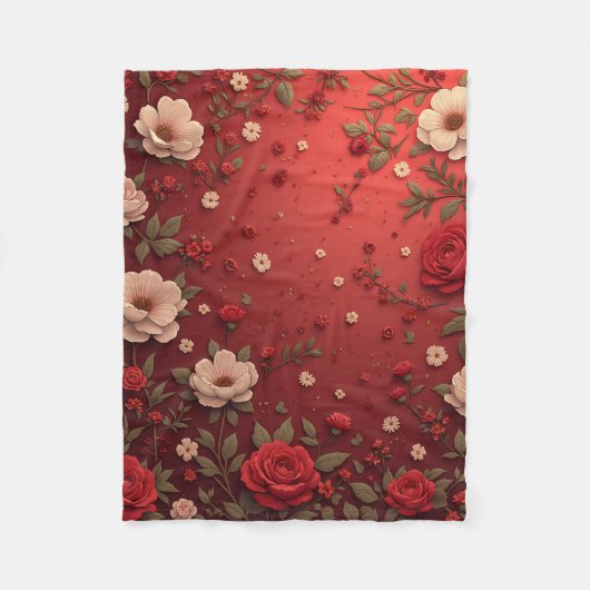 Blume-Knie-Decke Fleecedecke (Vorderseite)