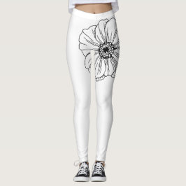 Blume Kontur und Weiße Leggings